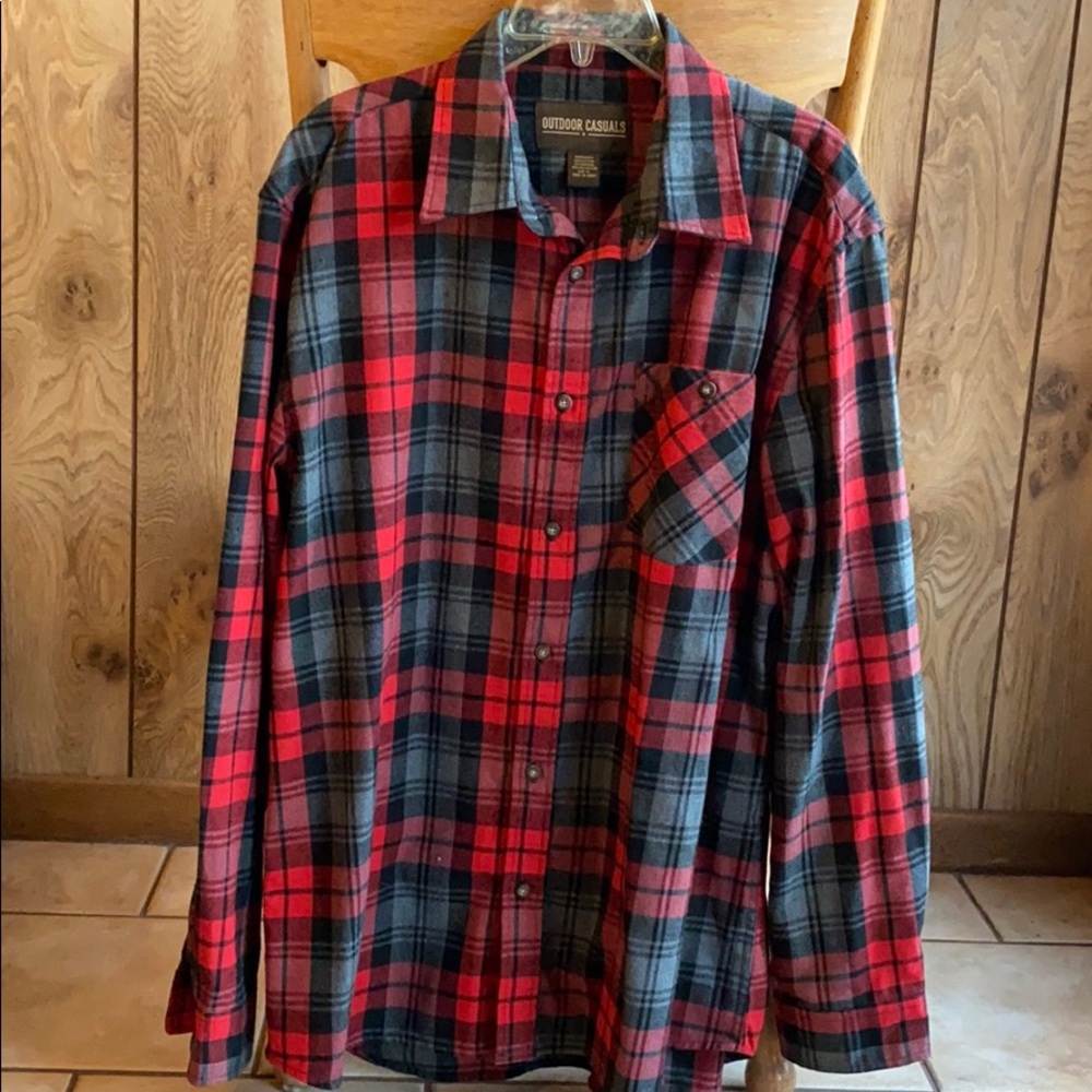 Red/black/gray flannel shirt XLarge